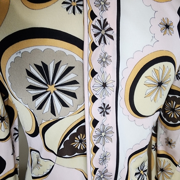 Authentic Vintage EMILIO PUCCI Silk Blouse Sz 12 **Rare Print!!! - Picture 6 of 7